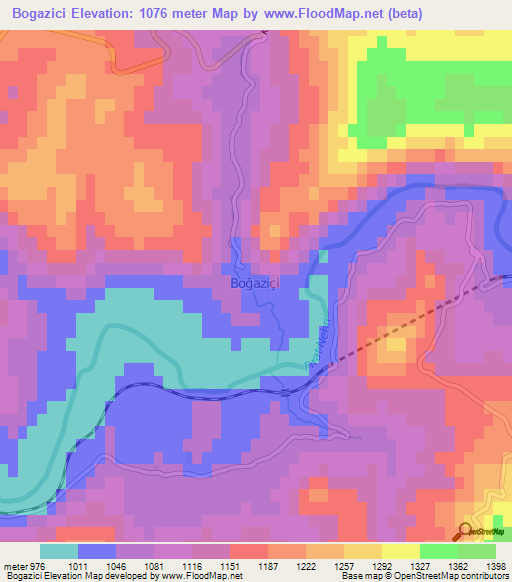 Bogazici,Turkey Elevation Map