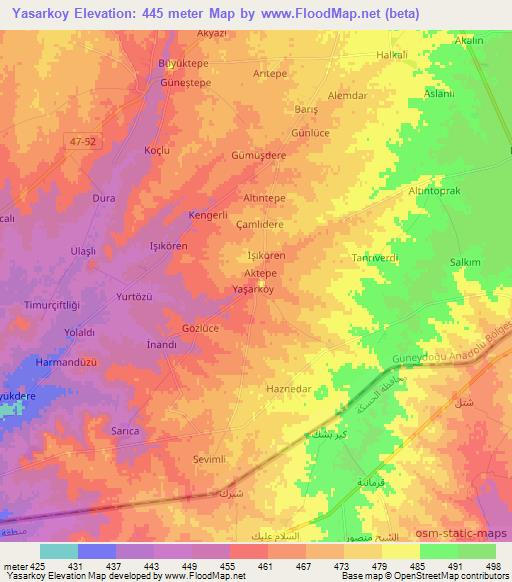 Yasarkoy,Turkey Elevation Map