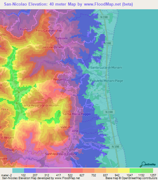 San-Nicolao,France Elevation Map