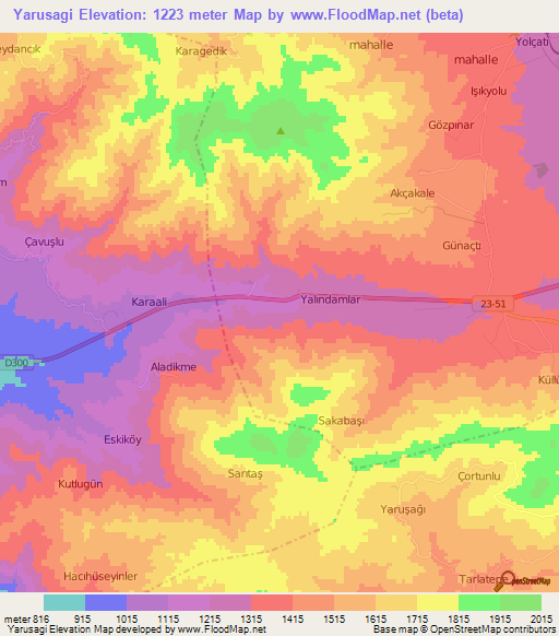 Yarusagi,Turkey Elevation Map