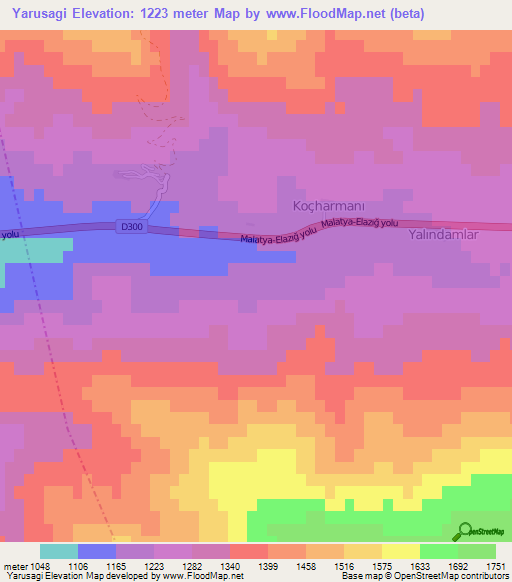 Yarusagi,Turkey Elevation Map