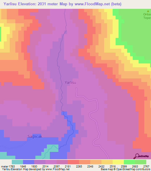 Yarlisu,Turkey Elevation Map