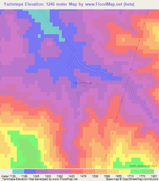 Yarimtepe,Turkey Elevation Map