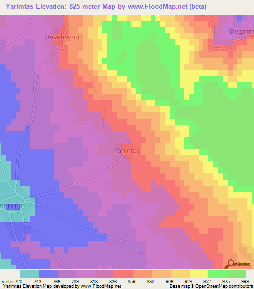 Yarimtas,Turkey Elevation Map