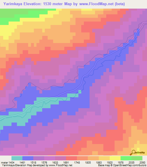 Yarimkaya,Turkey Elevation Map