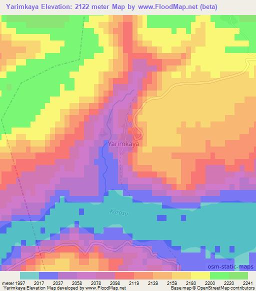 Yarimkaya,Turkey Elevation Map