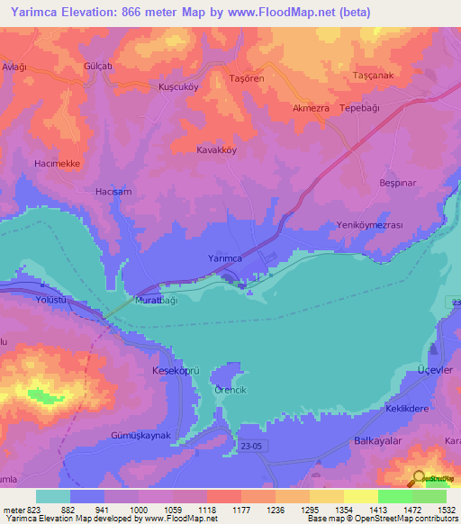 Yarimca,Turkey Elevation Map