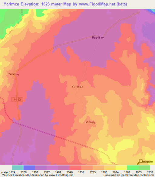 Yarimca,Turkey Elevation Map