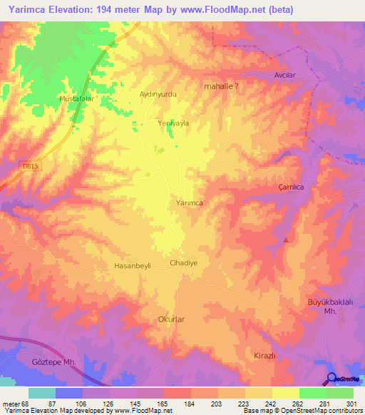 Yarimca,Turkey Elevation Map