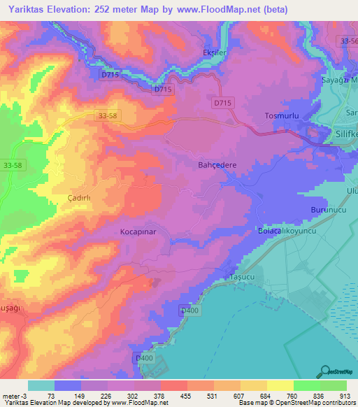 Yariktas,Turkey Elevation Map