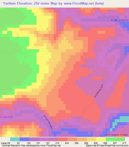 Yariktas,Turkey Elevation Map