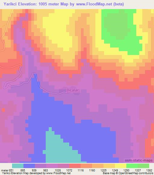 Yarikci,Turkey Elevation Map