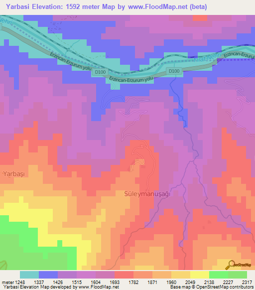 Yarbasi,Turkey Elevation Map