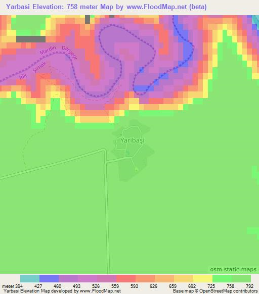 Yarbasi,Turkey Elevation Map