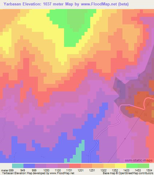 Yarbasan,Turkey Elevation Map