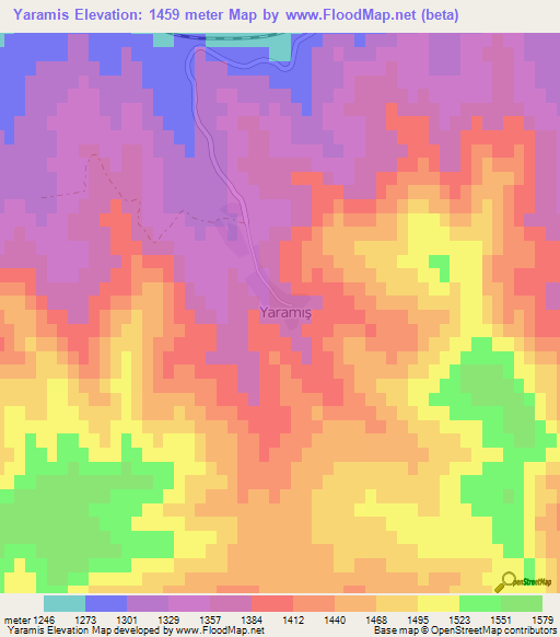 Yaramis,Turkey Elevation Map