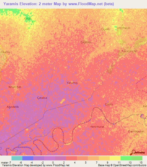 Yaramis,Turkey Elevation Map