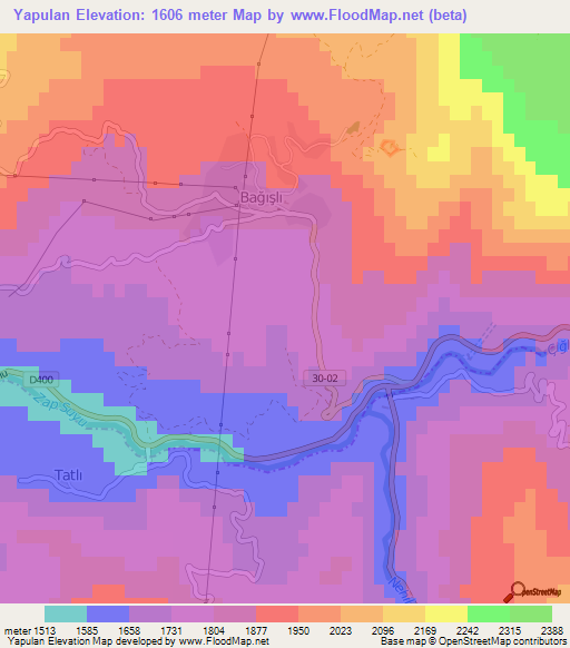 Yapulan,Turkey Elevation Map