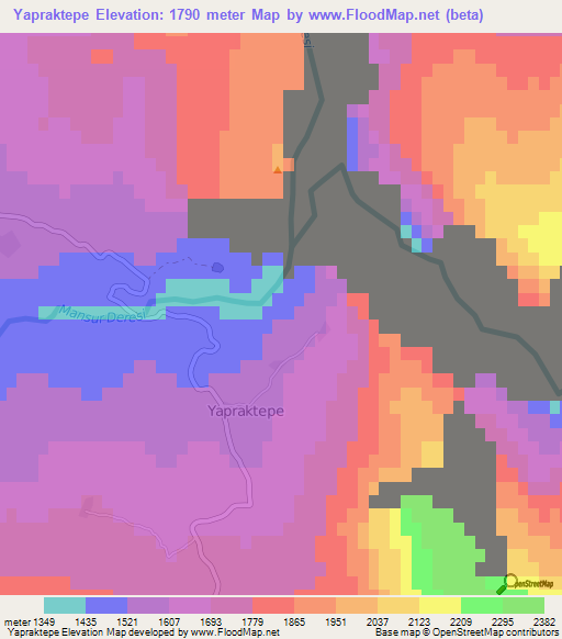 Yapraktepe,Turkey Elevation Map