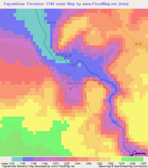 Yaprakhisar,Turkey Elevation Map