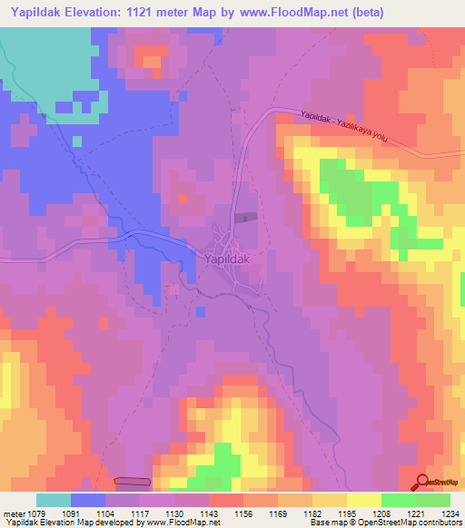 Yapildak,Turkey Elevation Map