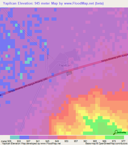 Yapilcan,Turkey Elevation Map