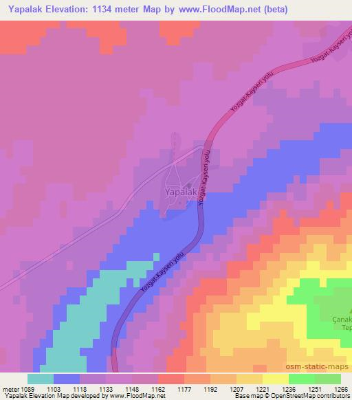 Yapalak,Turkey Elevation Map