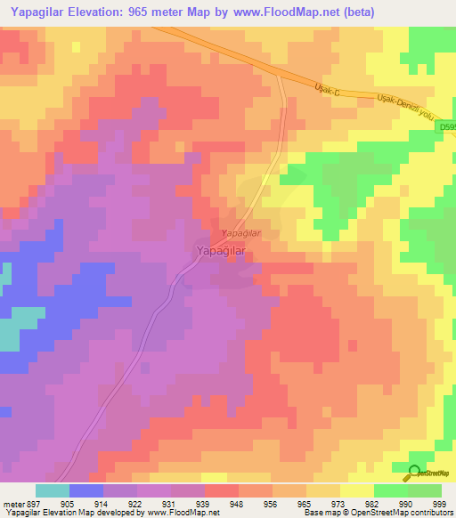 Yapagilar,Turkey Elevation Map