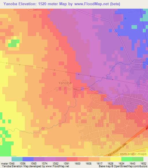 Yanoba,Turkey Elevation Map