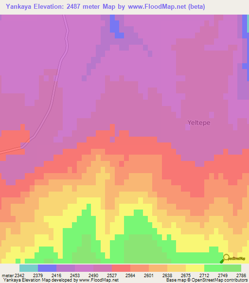 Yankaya,Turkey Elevation Map