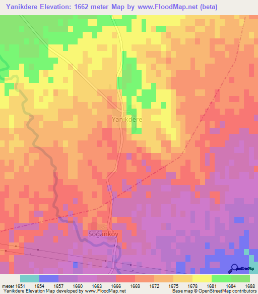 Yanikdere,Turkey Elevation Map