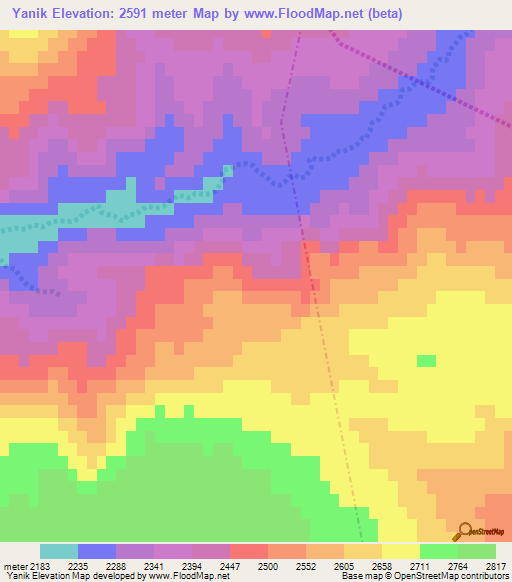 Yanik,Turkey Elevation Map