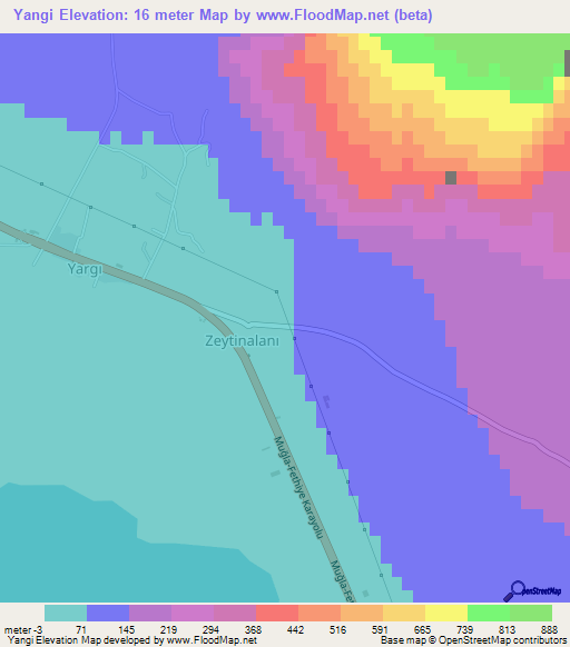 Yangi,Turkey Elevation Map