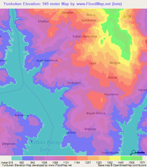 Yunbuken,Turkey Elevation Map