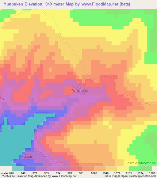 Yunbuken,Turkey Elevation Map