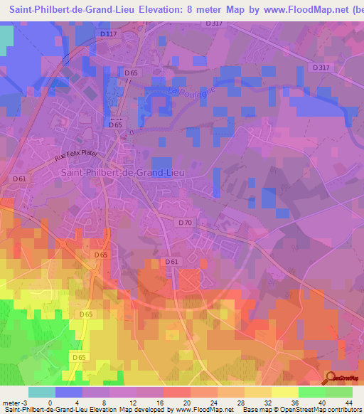 Saint-Philbert-de-Grand-Lieu,France Elevation Map