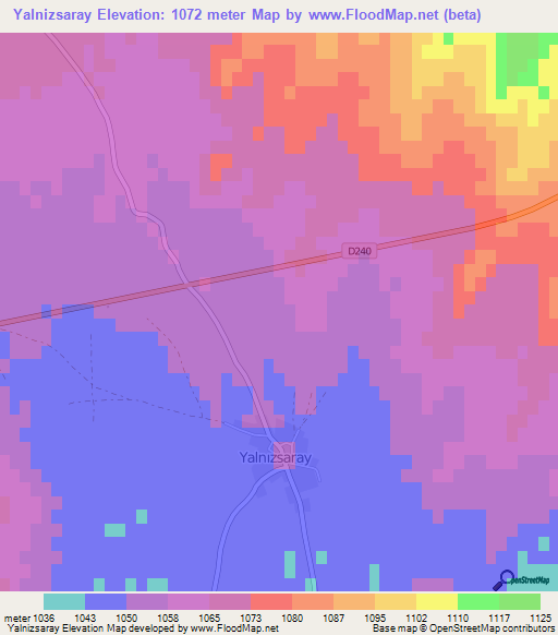 Yalnizsaray,Turkey Elevation Map