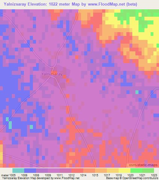 Yalnizsaray,Turkey Elevation Map