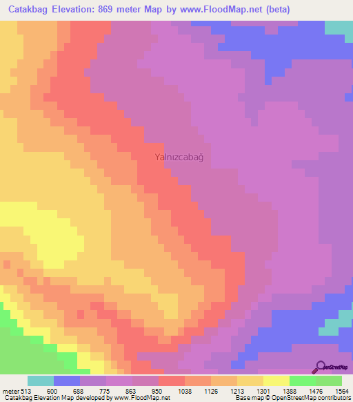 Catakbag,Turkey Elevation Map