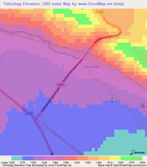 Yalnizbag,Turkey Elevation Map