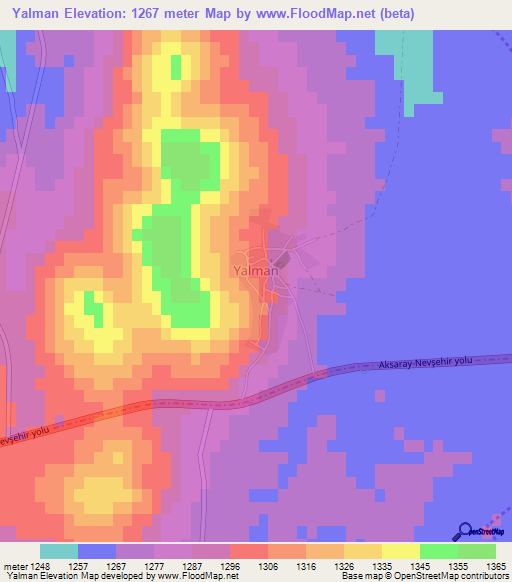 Yalman,Turkey Elevation Map