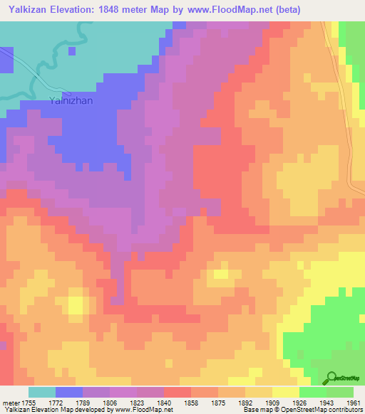 Yalkizan,Turkey Elevation Map