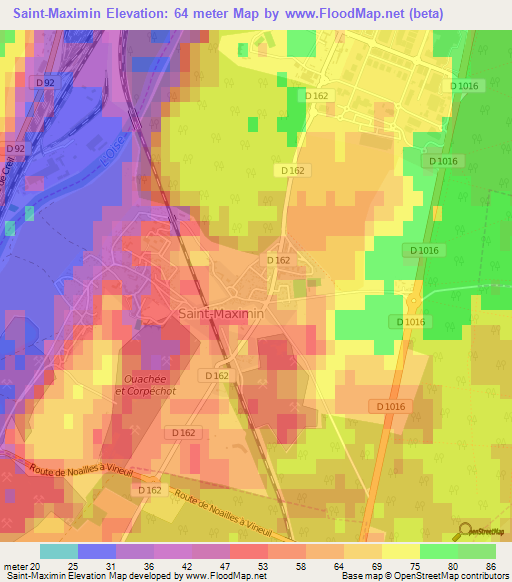 Saint-Maximin,France Elevation Map