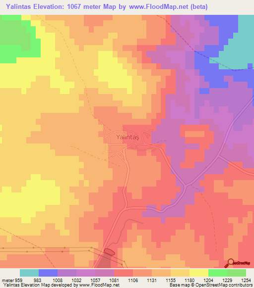 Yalintas,Turkey Elevation Map