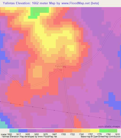 Yalintas,Turkey Elevation Map