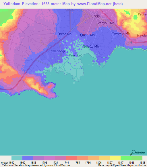 Yalindam,Turkey Elevation Map