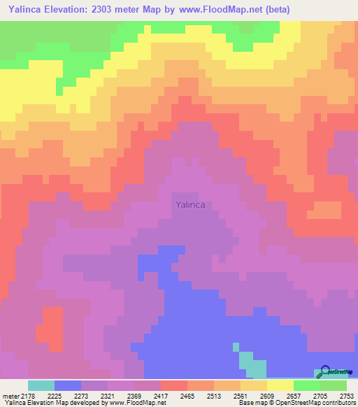 Yalinca,Turkey Elevation Map