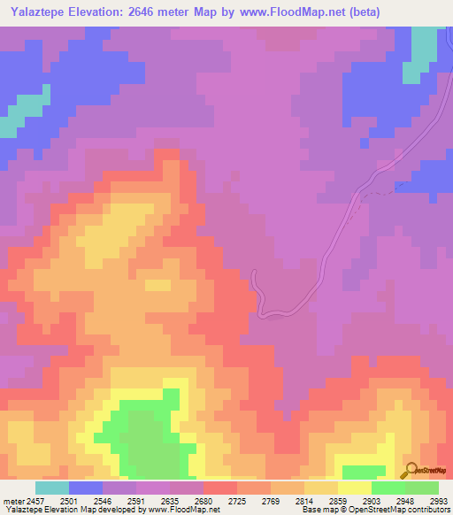 Yalaztepe,Turkey Elevation Map