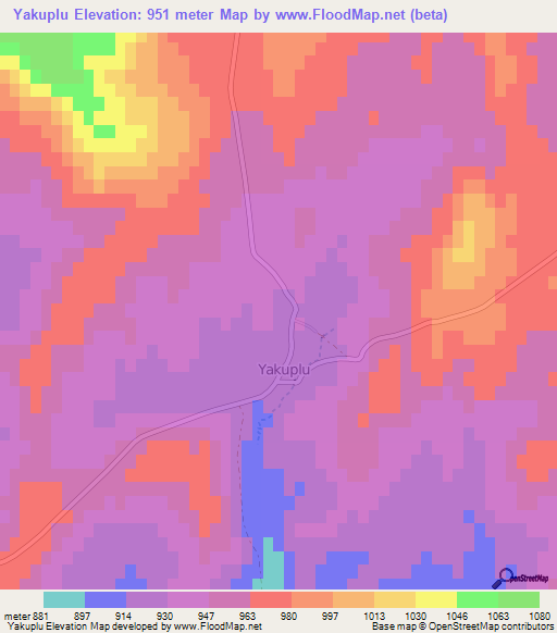 Yakuplu,Turkey Elevation Map