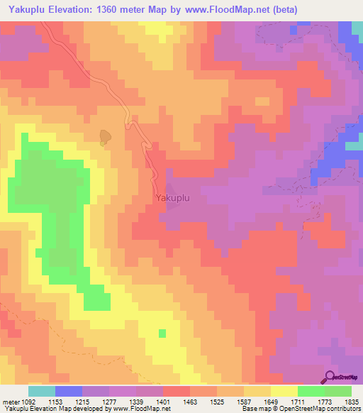 Yakuplu,Turkey Elevation Map